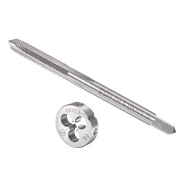 CoCud Tap and Die Set M4 x 0.5 Thread Metric High Speed Steel Machine Thread Tap and Round Die Tool Kit Application: For Thread Tapping Fixing 1 Set