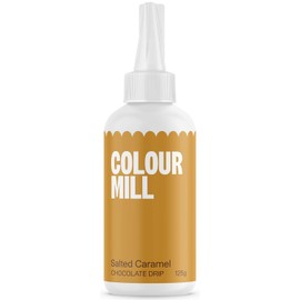 Colour Mill Chocolate Drip Easy-Melt Drizzle for Desserts, 125 Grams Salted Caramel