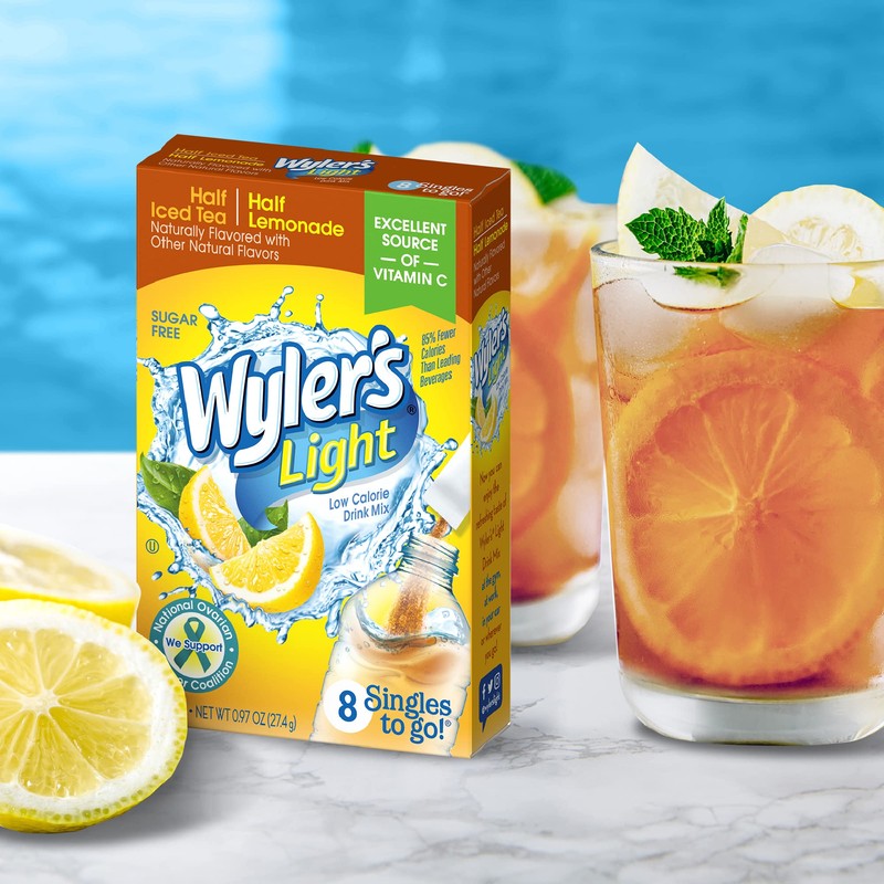 Wyler's Light Water Drink Mix, Singles To Go, Half Iced