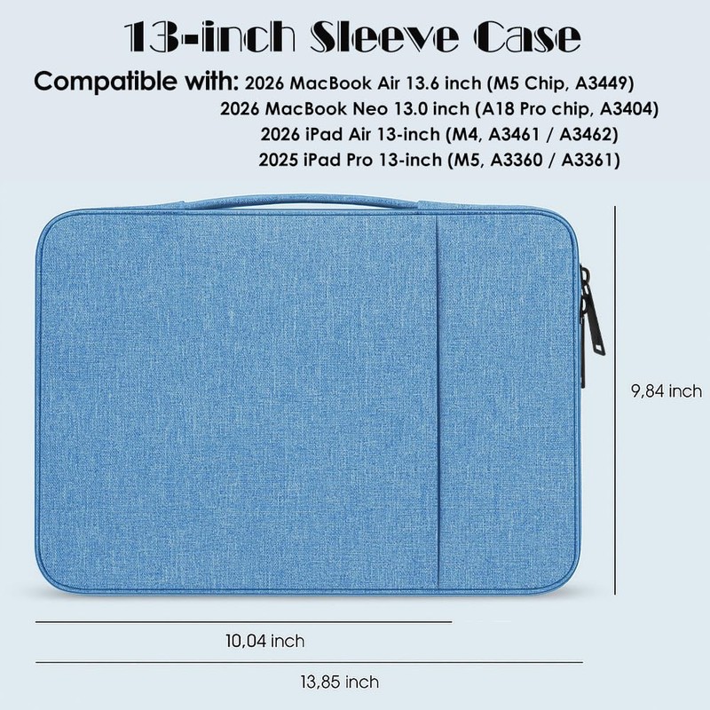 ProElife 13 Inch Laptop Sleeve for MacBook Neo, Retractable Handle,