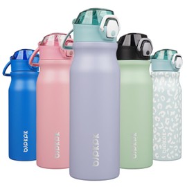 BJPKPK Stainless Steel Insulated Water Bottle With Straw Lid 25oz Reusable Metal Thermos Bottles Keep Cold And Hot,Modern Blue