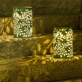 ANYPERFECT Bird Solar Lanterns Outdoor Waterproof, LED Hanging Solar Lights Garden Decor, Birthday Present for Women, Metal Bird Lanterns Decorative Outdoor for Yard Patio Pathway, Green