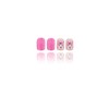 24 Pcs Pink Easter Press on Nails Short Square Fake