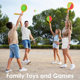 Kids Games Toss Catch Toys : Toss and Catch Ball Set - Outdoor Games for Kids with 6 Paddles 6 Balls Outside Toys Beach Backyard Pool Family Games Activities for Ages 3-12 Toddler Orange 3Pack