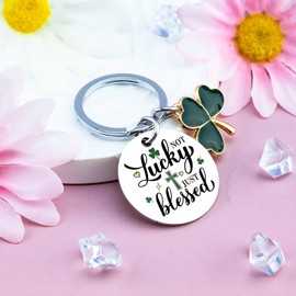 OWIGIU Good Luck Charms Shamrock Decorations Irish Gifts Clover Keychain St Patrick's Day Decorations Clover Charm