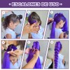 2 Paquetes Extensiones Cabello Morado 60cm Preestirado Trenzas Cosplay