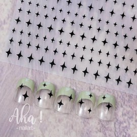 5 Sheets 3D Four-Pointed Star Nail Art Stickers Decals for Women Nail Supplies Self Adhesive Nail Sticker Nail Design Stickers Manicure Decorations for Nail Art Designs Salon (AH53 Small Star)