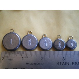 HOME MADE 7 PCS. FLAT ROUND COIN FISHING SINKER, 3/4 OZ. GOOD QUALITY FROM DO-IT MOLD