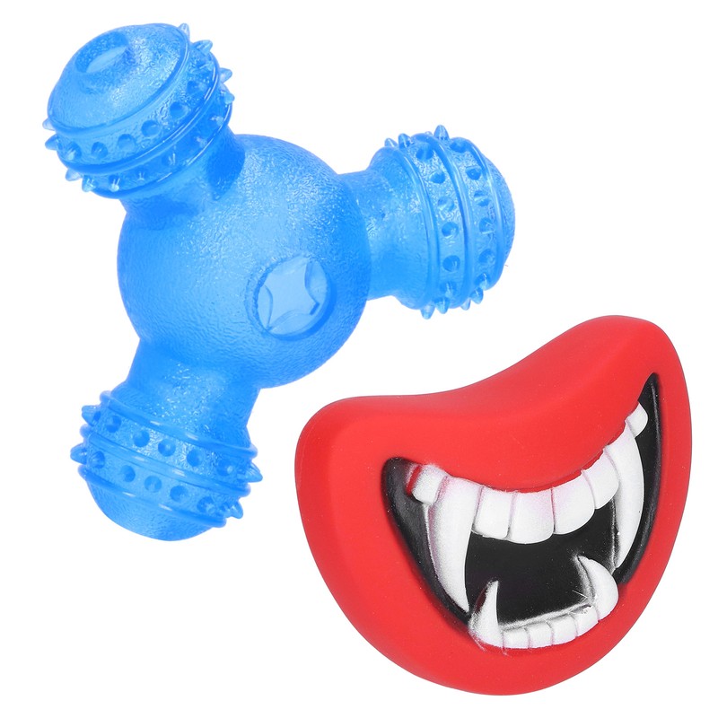 Pet Chew Toy Set Interactive Puppy Teething Red Lip Demon