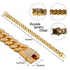 Dog Chain Diamond Collar 18K Gold Plated Walking Metal Chain