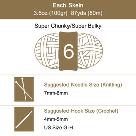 HARFINGTON 2Skeins Velvet Yarn Chenille Yarn 2x100g/7.1oz 174 Yards Total Length #6 Super Bulky Polyester Soft Blanket Yarn for Knitting Weaving Bag Scarf, Grey