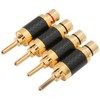4Pcs Banana Plug Brass Gold Plated Black Carbon Fiber Shell