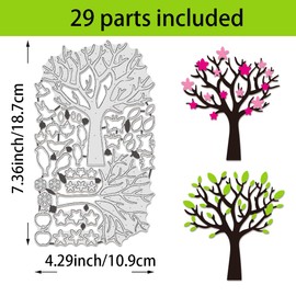 BENECREAT Spring Tree Die Cuts for Card Making, Carbon Steel Template Metal Embossing Cutting Dies for Paper Card Making DIY Scrapbooking Album Craft Home Decor