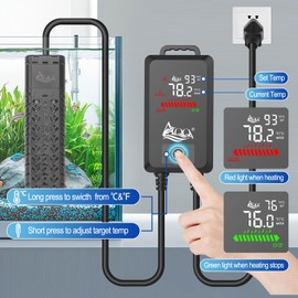 AQQA 1000W Fish Tank Heater 135-258 Gallon Submersible Aquarium Heater Quartz Glass Betta Fish Heater for Aquarium Thermostat Heater for Freshwater and Saltwater (AQ136-1000W for 135-258Gal)