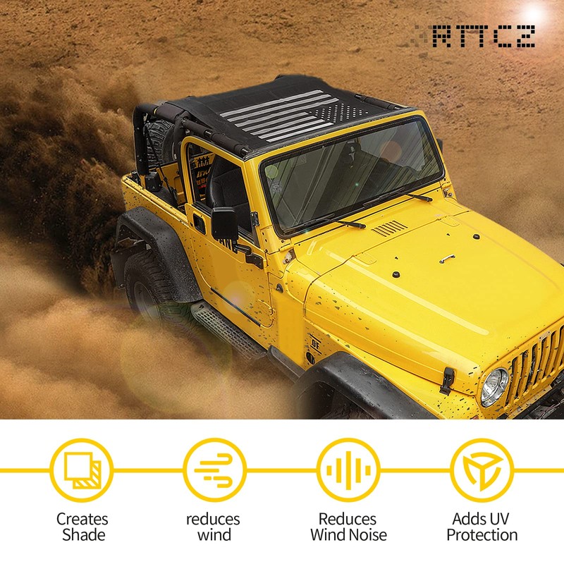 RT-TCZ for Jeep TJ Sunshade Soft Top, TJ Bikini Top
