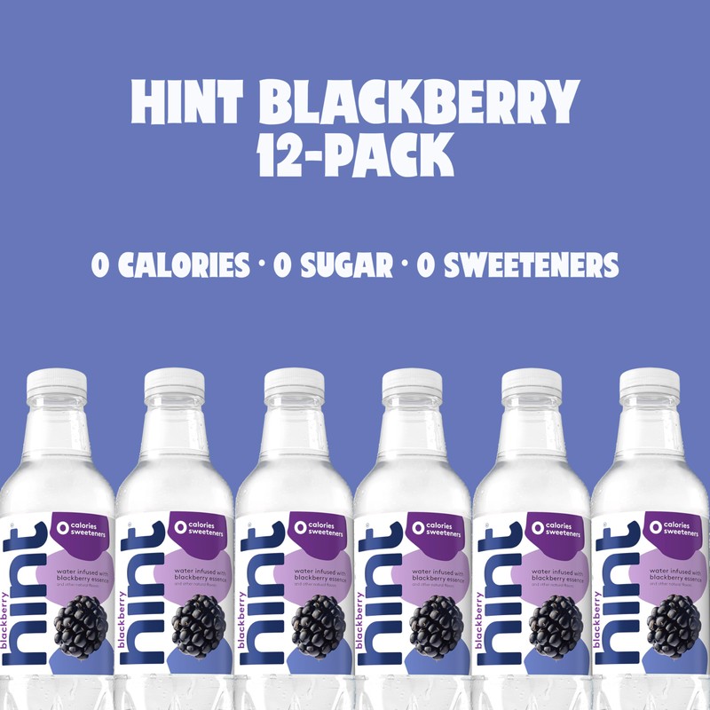 Hint Flavored Water, Blackberry, 16 Fl Oz Single Bottle