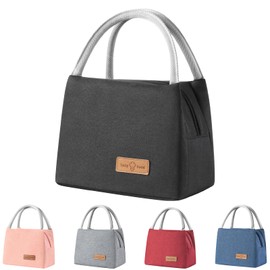 XhjzgcTech Lunch Bag Insulated Lunch Bag Waterproof Lunch Bag Cool Bag Men Women Portable Waterproof Lunch Bag for Women Men Work School Office Picnic Snack Bag (Black)