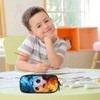 Okentiso Soccer Printed Pencil Case, Large Capacity Pencil Pouch, Pencil
