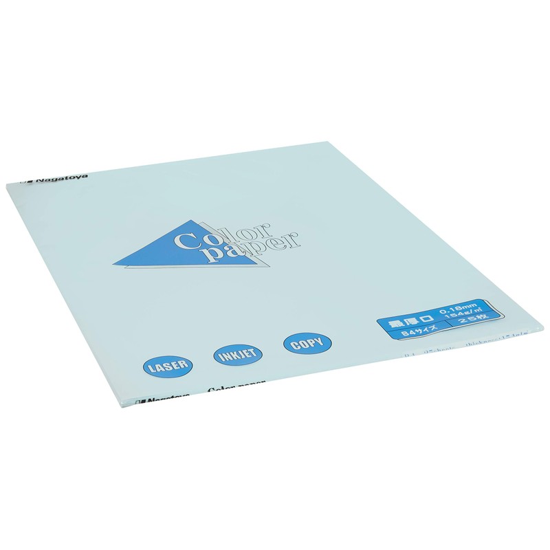 長門屋商店 カラーペーパー ナ-2510 B4最厚口 25枚 水色