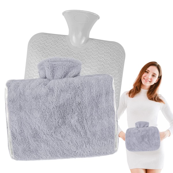 Hysagtek Hot Water Bottle with Cover Fluffy 1.5 L Hot