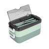 Lunch Box 2 Tier Stackable Container Folding Buckle Stainless Steel