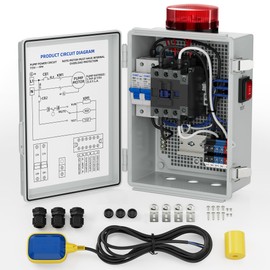 Joinfworld Sump Pump Water Alarm Waterproof Septic Tank Water Detector Alarm for Basements with Flash Light and 110dB Alarm