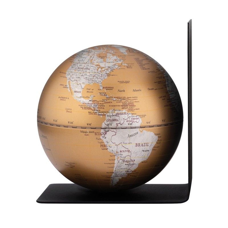 TROIKA Globe with Metal Bookends 5.1 inches (13 cm) Diameter