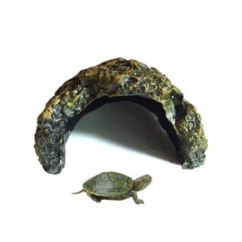 BIGWE Turtle Basking Platform for Aquarium Fish Tank,Designed for Aquatic Pets Such as Turtles, Reptiles, and Tortoises,Brown Large