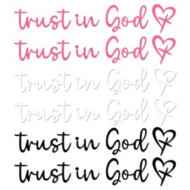 6PCS Trust in God Rearview Mirror Sticker, Holographic Stickers Rear View Mirror Decal Vanity Mirrors Stickers for Window, Mirrors, Tumbler, and Water Bottle(White, Black, Pink)