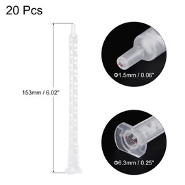 uxcell 20 Pcs Epoxy Tubes Static Mixer, 6.02-inch Plastic Resin Mixing Nozzle Flat Tip for AB Glue Adhesive Gun Applicator 50mL Cartridges, White
