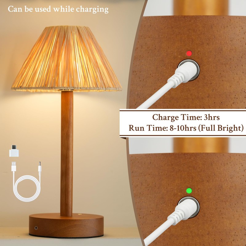 Bedside Lamp for Bedroom Decor - Dimmable Touch Table Lamp,