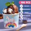 Ninehaoou 300 Set 6 oz Ice Cream Paper Cups with
