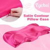 Eychei Satin Pillowcase for Cervical Pillow, Hot Pink Silky Cervical