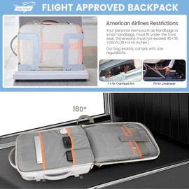 42L Travel Laptop Backpack, Expandable Carry-on Luggage, Anti-Theft Business Weekender Bag with USB Port, 3 Packing Cubes & Shoe Bag (Grey)