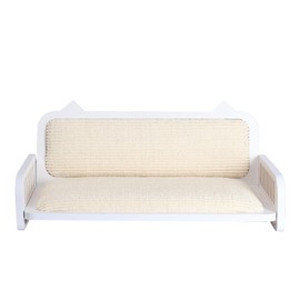 SHENGOCASE Extra Large Modern Luxurious Wooden Cat Couch Sofa Bed Sisal Cat Scratcher for Maine Coon, Elevated Raised Cat Bed (25" x 13.8")