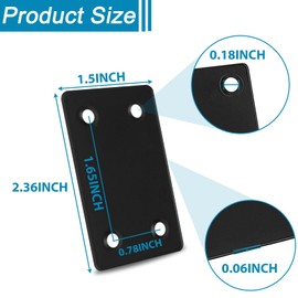 50-Pack 2.36" Black Mending Plate for Wood, Stainless Steel Straight Mending Plates, Heavy Duty Metal Brackets for Brace, Furniture Fence Bookcase