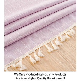 ShinyBeauty Square Tablecloth Cotton Pink Buffalo Plaid Tablecloths 55"X55" Wrinkle-Free Dust-Proof Table Linen Pink Embroidery Tassel Table Cloths Checkered Table Cloth Cover for Dining Decoration