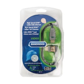 Bandridge 10 m High Speed HDMI Cable with Ethernet HDMI connector to HDMI connector (Right Angled) M Blue