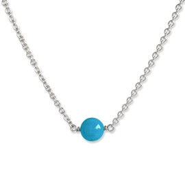 Sleeping Beauty Turquoise Choker Necklace - Blue Necklaces For Women - December Birthstone Necklace - 14k Gold Filled or Sterling Silver Turquoise Jewelry - Adjustable Lengths (sterling silver)