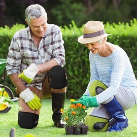 MZSX Thick Comfortable Memory Foam Garden Knee Pads, Knee Pads in the Garden, Kneeling Knee Pads, Knee Pads with Handles, Multi-Purpose Seat Cushion, Knee Pad for Training (Black)