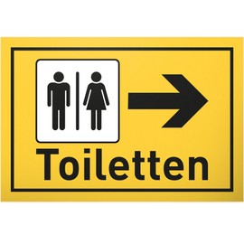 DankeDir! Toilet Sign Arrow - 30 x 20 cm Plastic Sign - Toilet Sign for Hanging Toilet Sign Funny Guest Toilet Decoration Wall Door Sign Guest Toilet Men