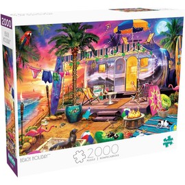 Buffalo Games - Jeff Haynie - Beach Holiday - 2000 Piece Jigsaw Puzzle for Adults Challenging Puzzle Perfect for Game Nights - Finished Size is 38.50 x 26.50