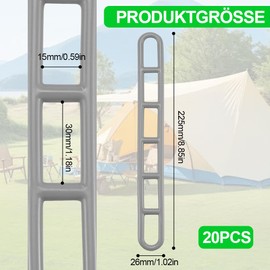 Plastic guy element, 6-hole rope tensioner, camping guy ladder, tarpaulin tensioner, tent awning ladder for tensioning, tent tensioner of awnings, camping tent, tarpaulins (20)