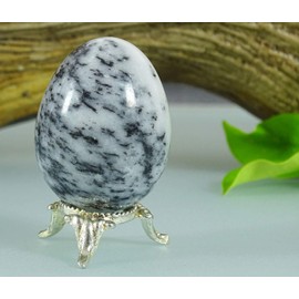 REIKIERA Moonstone With Black Obsidian Natural Gemstone Egg Crystal Natural Chakra Healing-45-60 mm