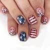 24Pcs 4th of July Press on Nails Short Square Independence