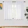 Voile Curtains in Linen Look, Transparent for Living Room, Bedroom,