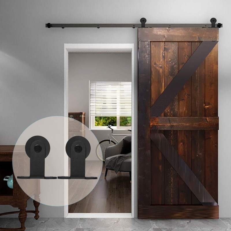 CCJH 4FT Sliding Track Barn Door Hardware Kit for Single