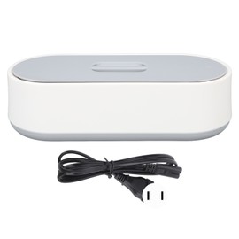Ultrasound Cleaner Household Eyeglasses Watches Jewelry Portable Ultrasound Cleaner Machine White and Grey US Plug 110V