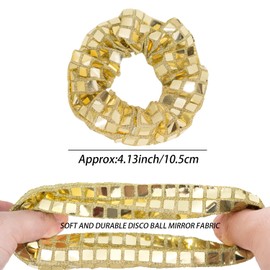 12 Pack Disco Sequin Scrunchies Sparkly Cheer Scrunchies Cheer Pack Gifts Cheer Hair Accessories for Women Cheer Teams Birthday Party (Gold)