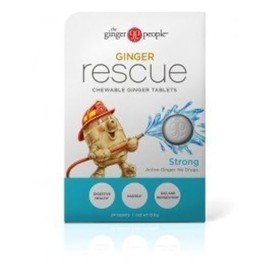 The Ginger People Ginger Rescue® Chewable Tablets Drug Free Digestive Health, 5.5 oz Chewable Tablets, Strong Ginger Flavor, 0.55 Oz, 10 Count Caddy (240 Tablets)